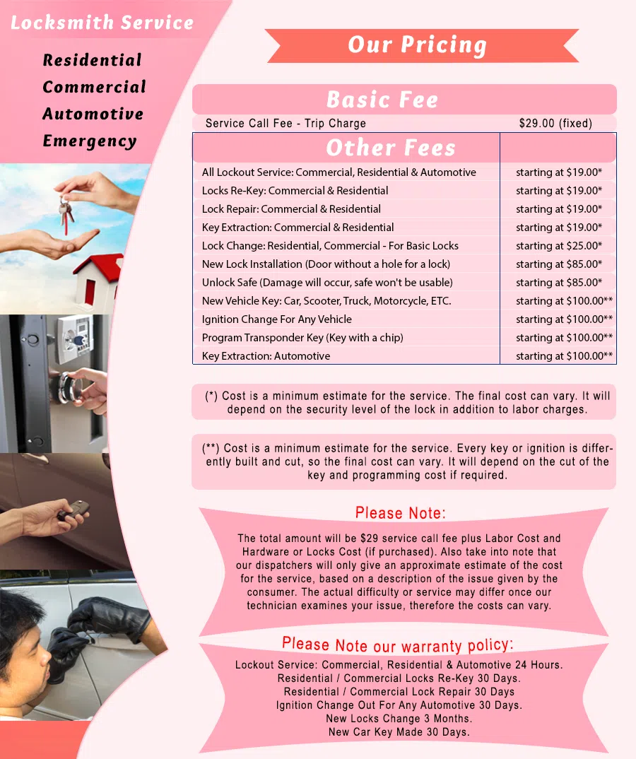 Galaxy Locksmith Store Glendale, CA 818-485-6151 - Pricelist-1
